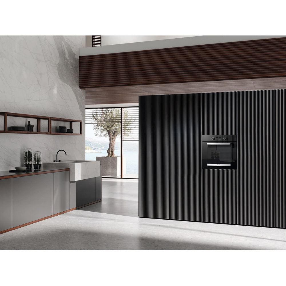 Miele H 2465 BP Built-In Electric Single Oven with Pyrolytic Cleaning Black - A+ Rated