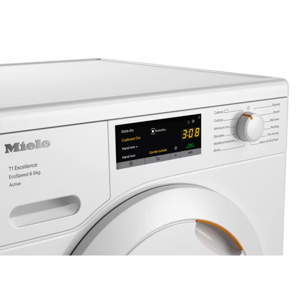 Miele TEA525WP EcoSpeed 8kg Freestanding Heat Pump Tumble Dryer White - A+++ Rated