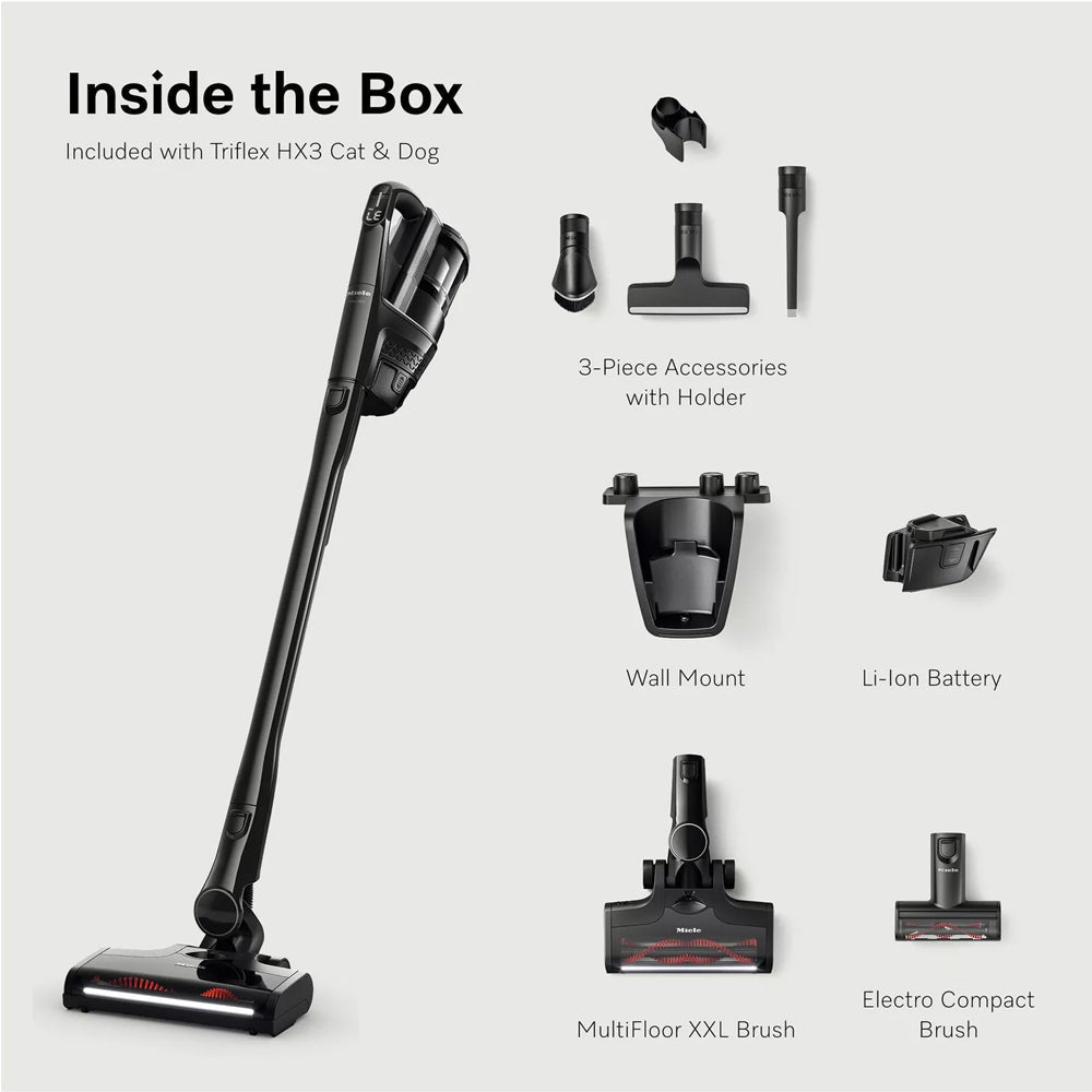 Miele Triflex HX3 Cat & Dog Cordless Stick Vacuum Cleaner - Obsidian Black