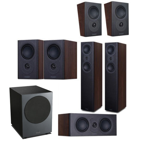 Mission LX MKII 5.1.2 Speaker Package Walnut (Black Subwoofer)