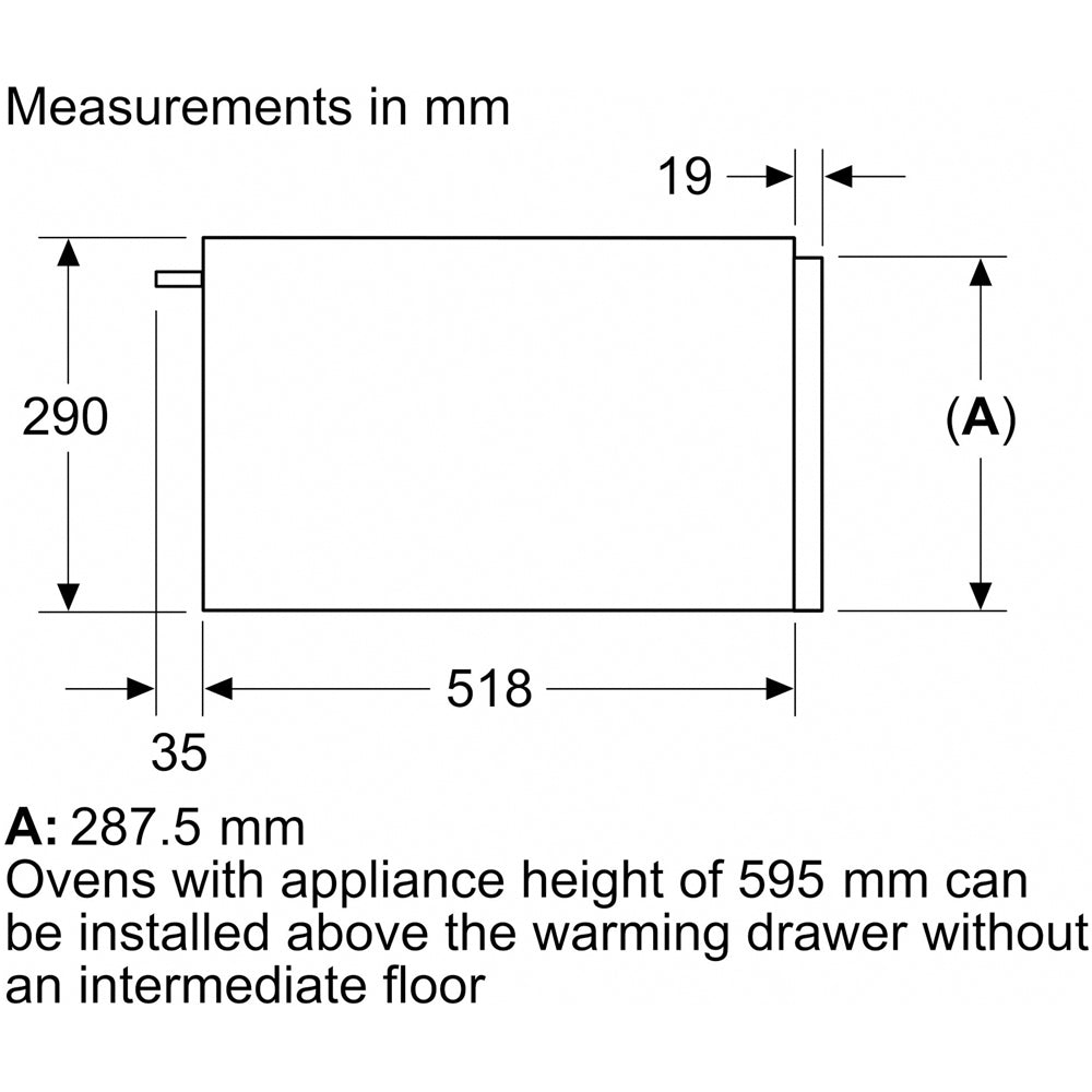 Neff N34HA11G1B 29cm Built in Warming Drawer Black Graphite