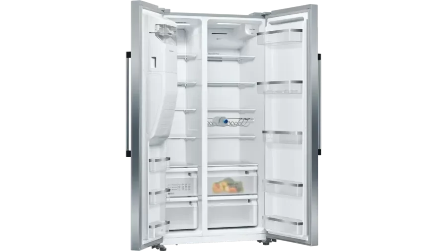 Neff N70 KA3923IE0G Frost Free Freestanding American Fridge Freezer Stainless Steel