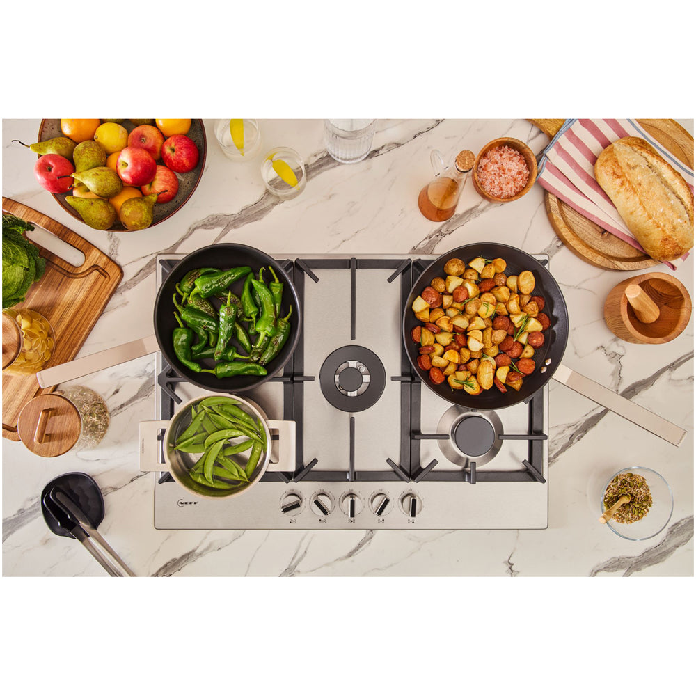 Neff T27CIQ8N0 N70 Flame Select 75cm Stinless Steel Gas Hob