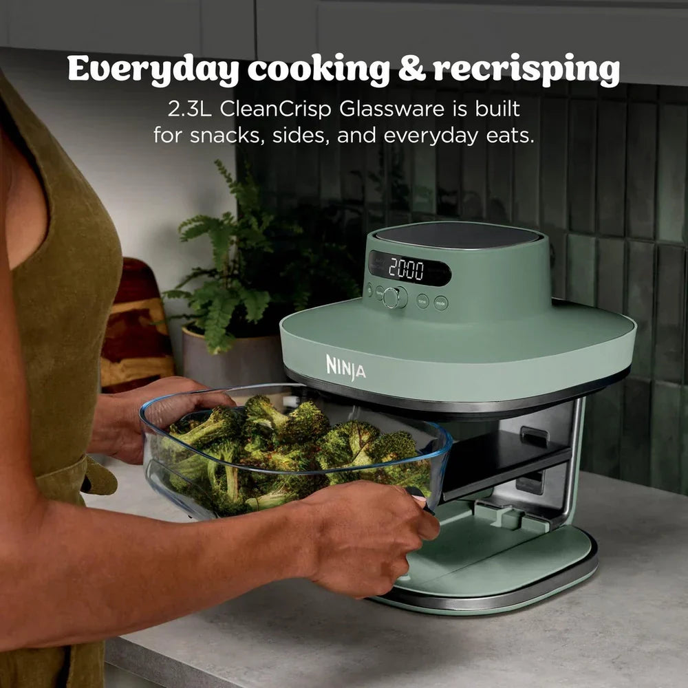 Ninja AS090UKGN CRISPi PRO 5-in-1 XL Glass Air Fryer Green