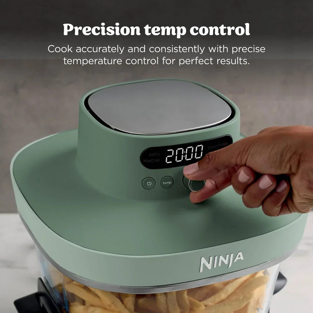 Ninja AS090UKGN CRISPi PRO 5-in-1 XL Glass Air Fryer Green