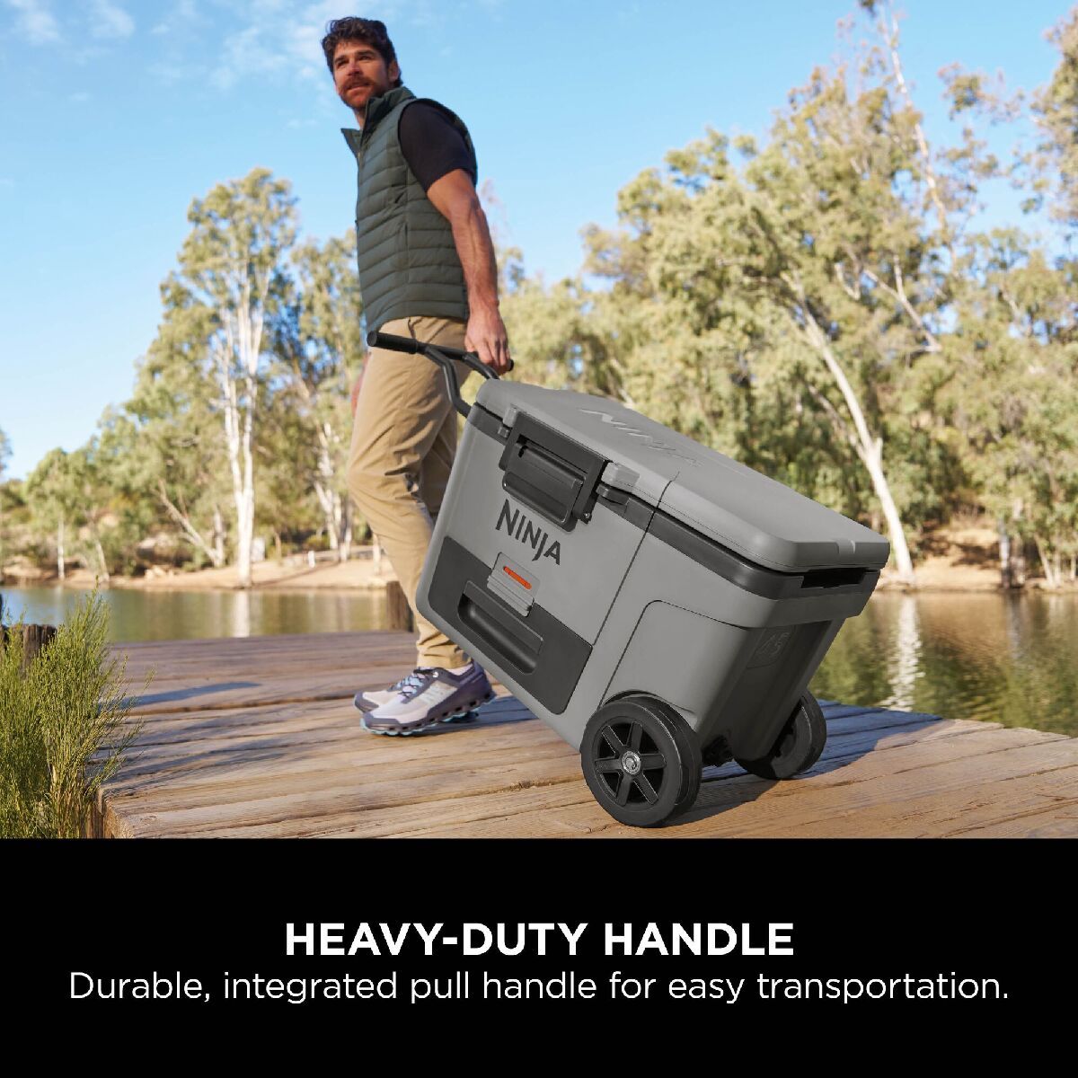 Ninja FB245UKGY FrostVault 45QT 42L Wheeled Cooler with Dry Zone Slate Grey