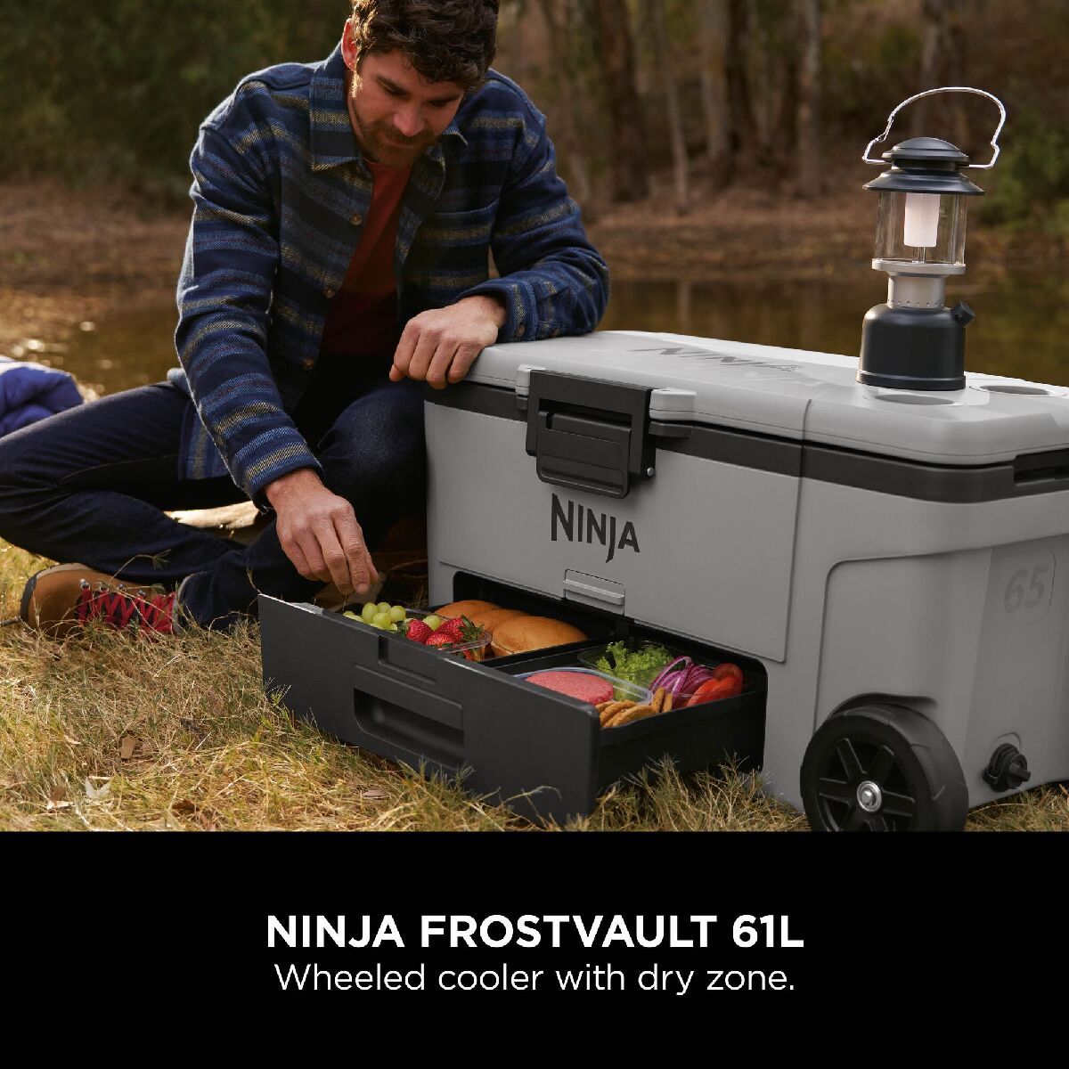 Ninja FB265EUUKGY FrostVault 65QT 61L Wheeled Cooler with Dry Zone Slate Grey