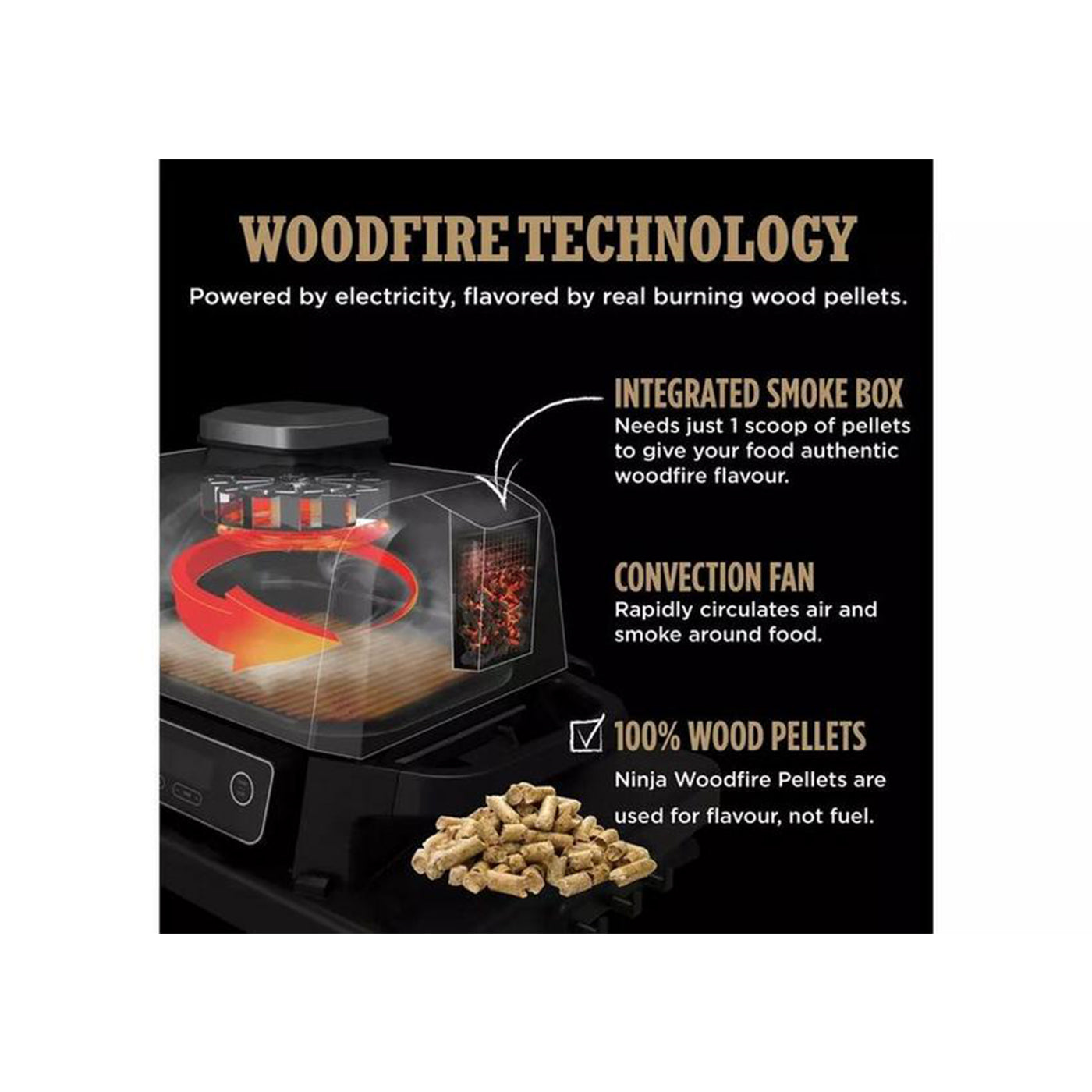 Ninja OG701UK Woodfire Electric BBQ Grill and Smoker