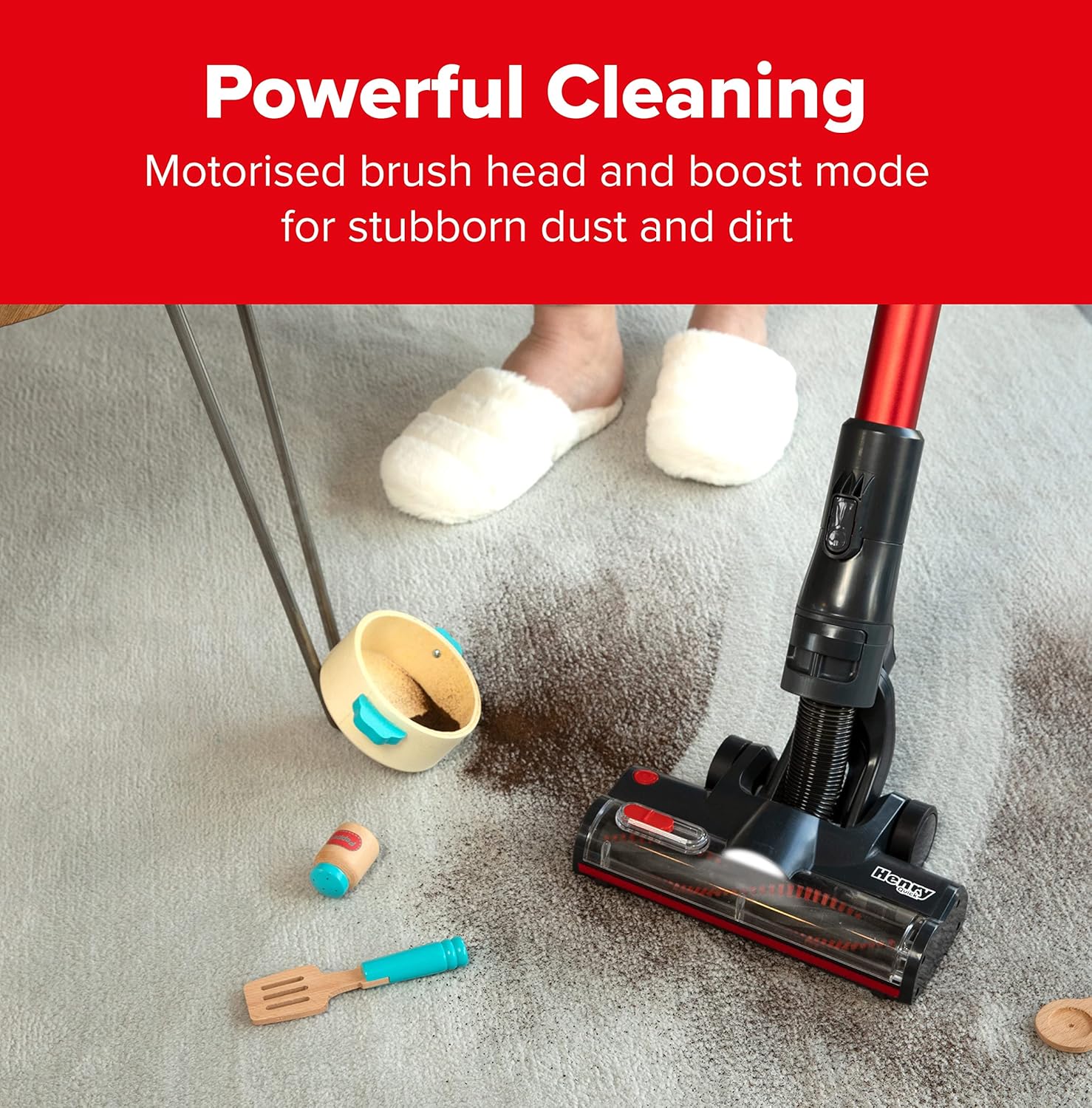 Numatic Henry Quick Cordless Stick Vacuum Cleaner up to 60 Minutes Run Time - Red 916177