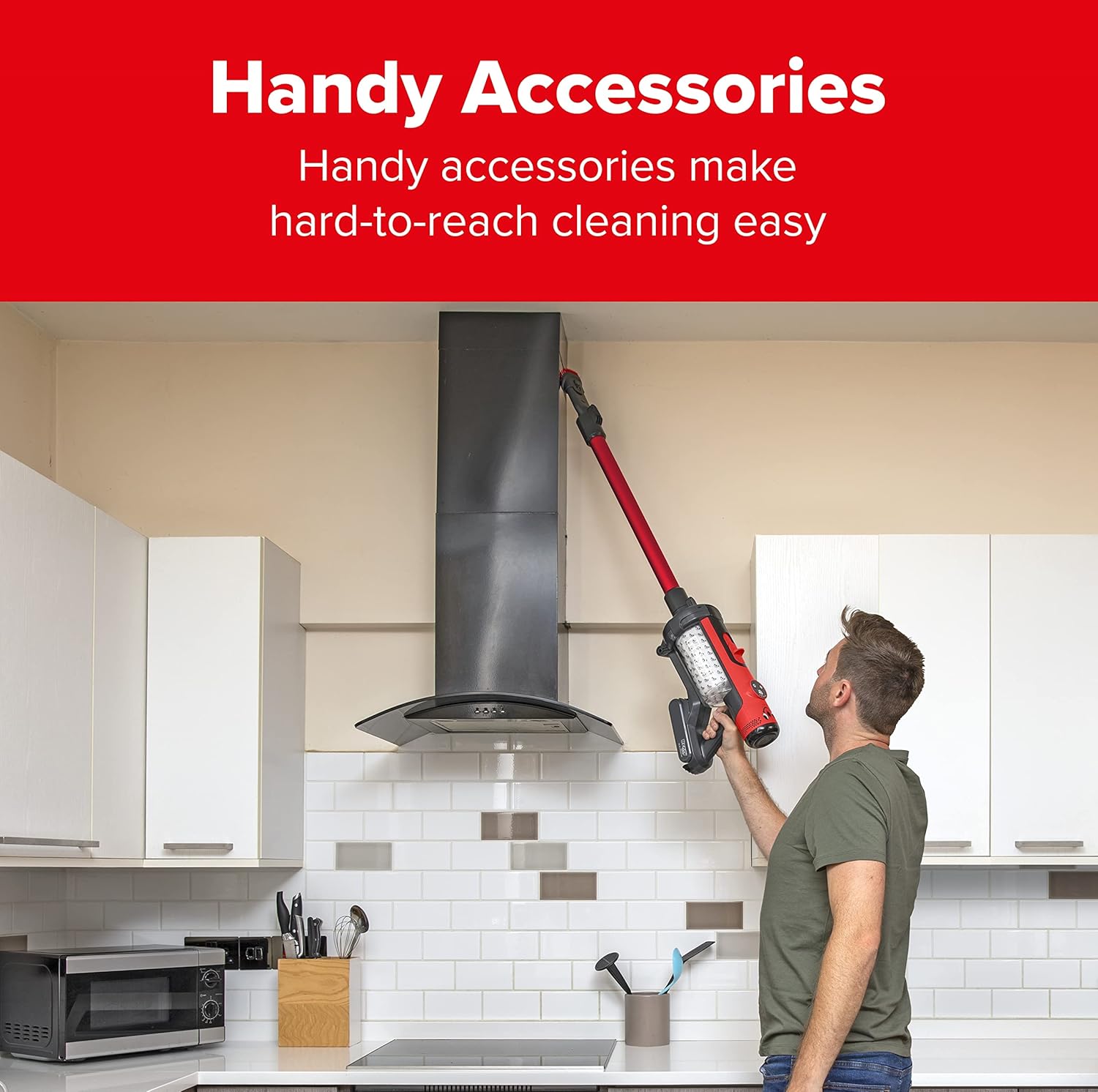 Numatic Henry Quick Cordless Stick Vacuum Cleaner up to 60 Minutes Run Time - Red 916177