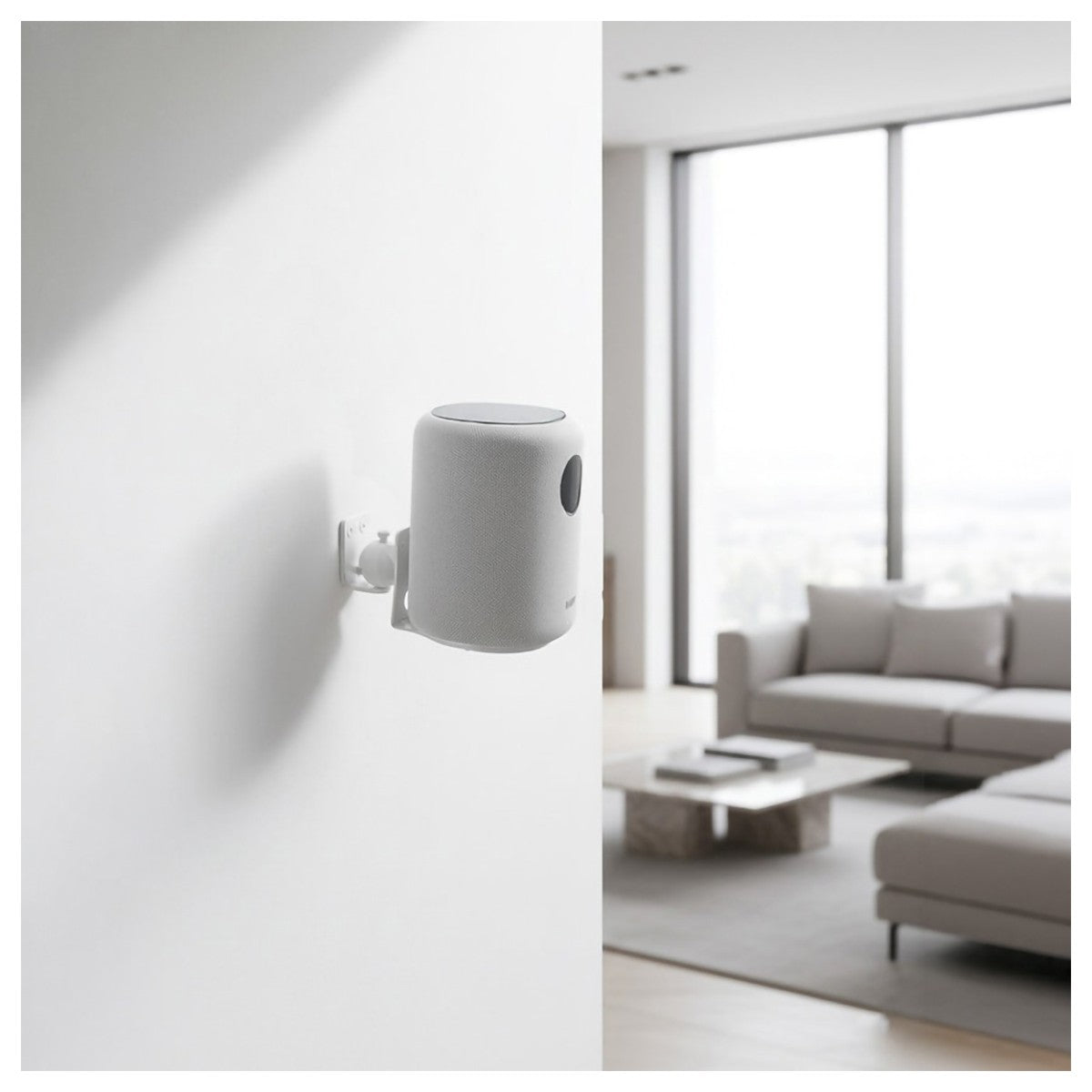 WiiM Sound Wireless Smart Speaker with WiiM NorStone Wall Mount (Single) - White