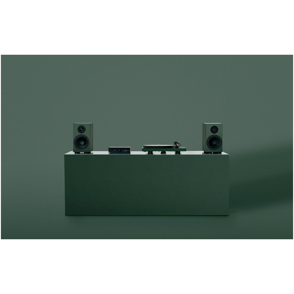 Pro-Ject Colourful Audio System 2 with Debut EVO 2 Turntable MaiA S3 Amplifier and Speaker Box 5 S2 Speakers - Satin Fir Green