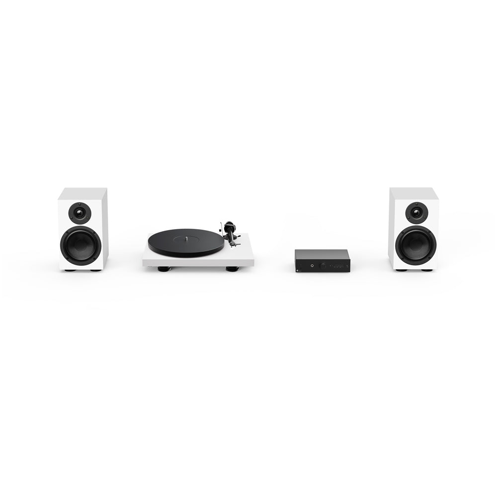 Pro-Ject Colourful Audio System 2 with Debut EVO 2 Turntable MaiA S3 Amplifier and Speaker Box 5 S2 Speakers - Satin White