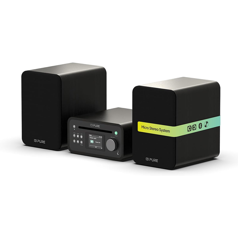 Pure Classic Stereo Mini DAB DAB+ FM Radio with Bluetooth CD Player Micro Stereo System Black