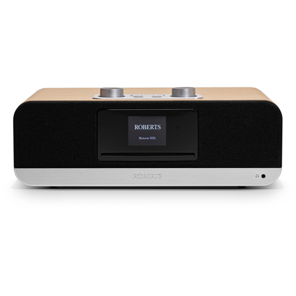 Roberts Stylus Luxe Direct Drive Turntable and Blutune 300L DAB+ BT CD USB Sound System Wood HiFi Package