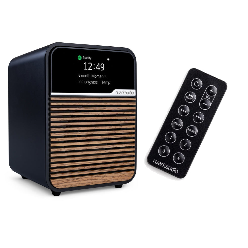 Ruark R1S DAB DAB+ FM Internet Bluetooth WiFi Smart Radio with Remote Bundle - Charcoal