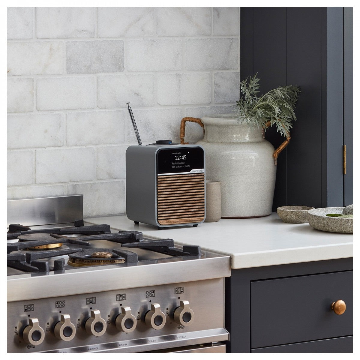 Ruark R1S DAB DAB+ FM Internet Bluetooth WiFi Smart Radio with Remote Bundle - Grey