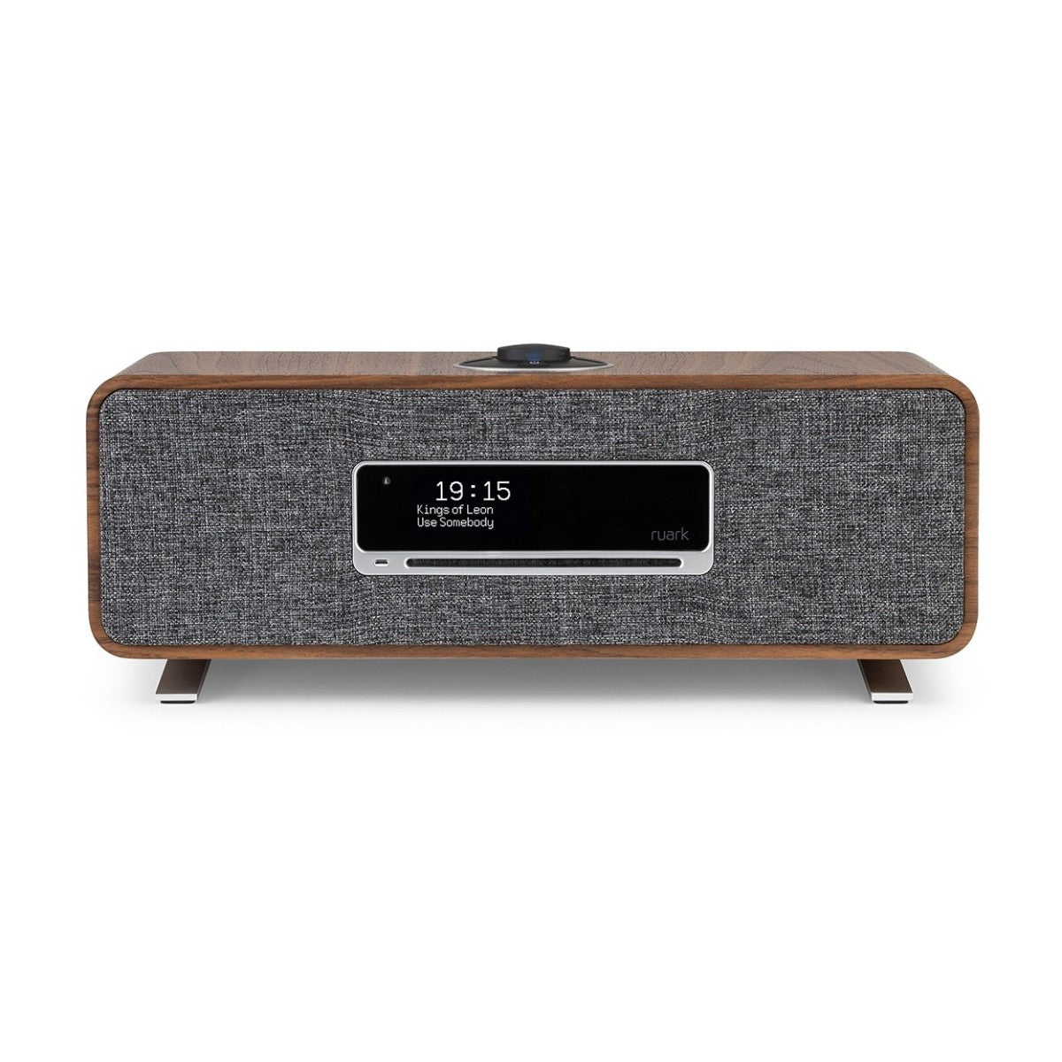 Ruark R3S Music System in Rich Walnut Veneer with Slate Grey Fabric Grille