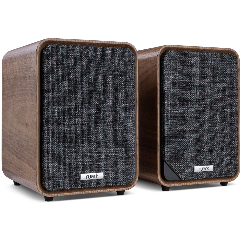 Ruark RS1 Subwoofer with MR1 MK3 Active Bluetooth Speakers Pair Rich Walnut