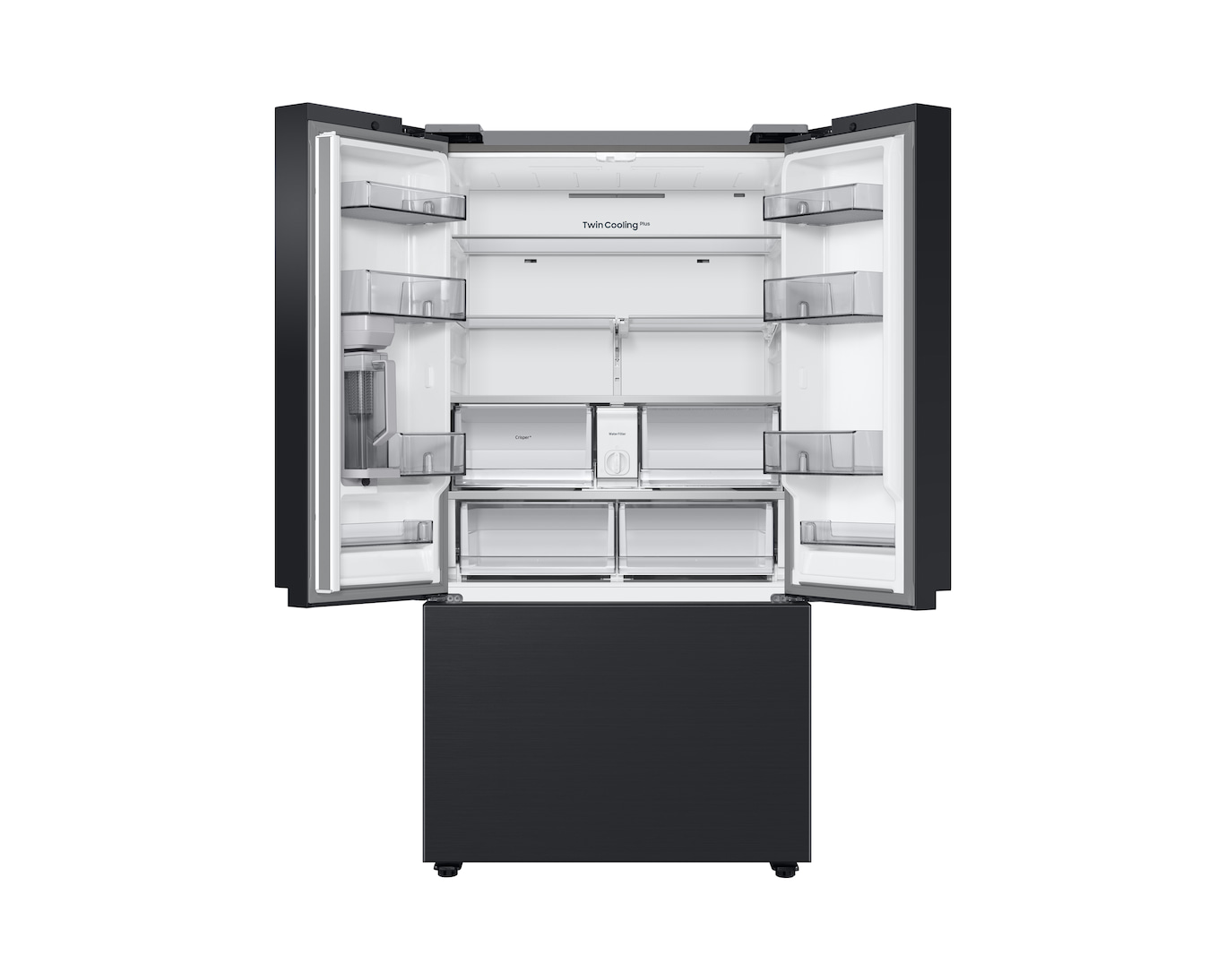 Samsung Bespoke AI RF24BB620EB1EU SpaceMax 674L Total No Frost American Fridge Freezer Black