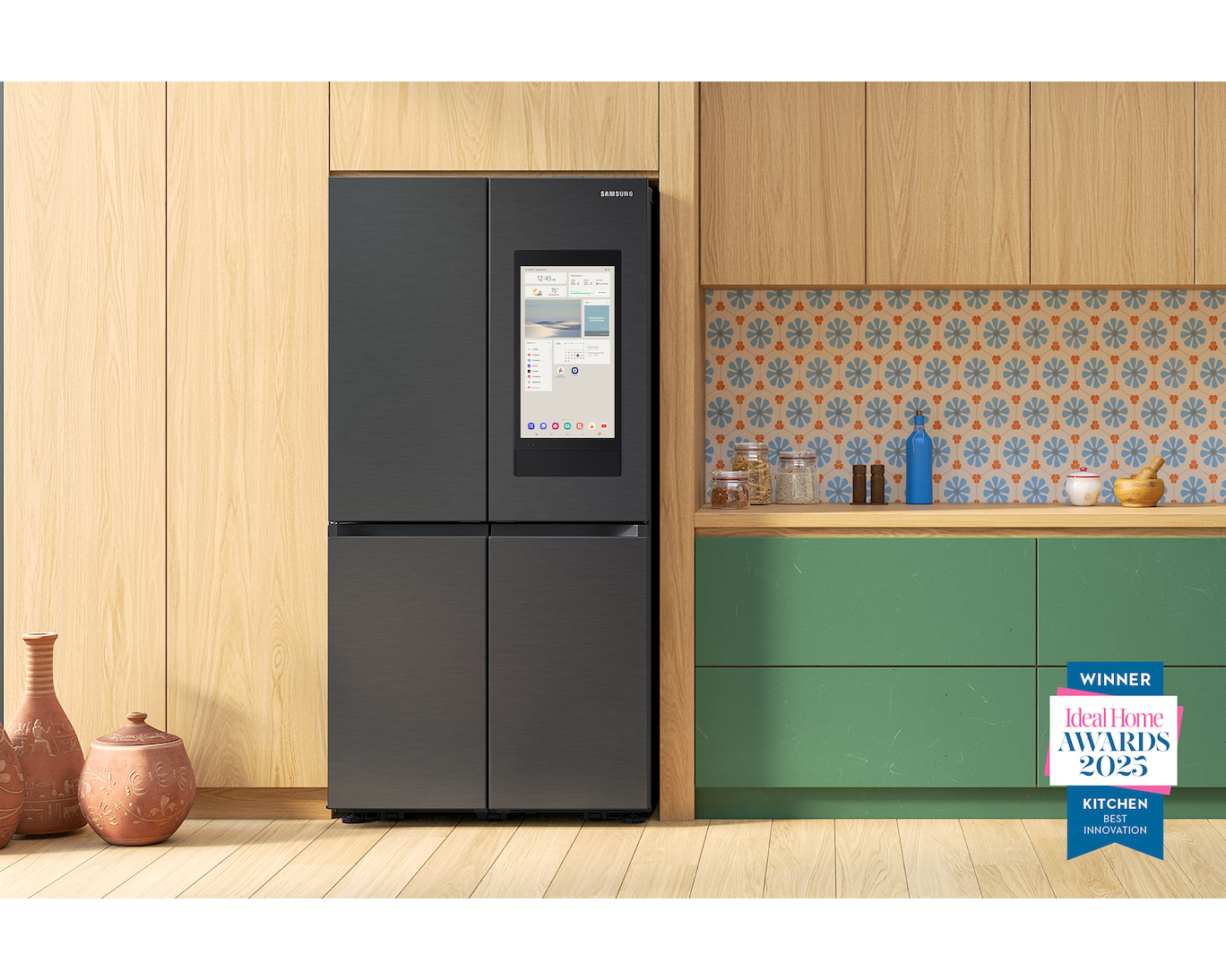 Samsung Bespoke AI RF65DG9H0EB1EU Family Hub 636L Total No Frost American Fridge Freezer Black