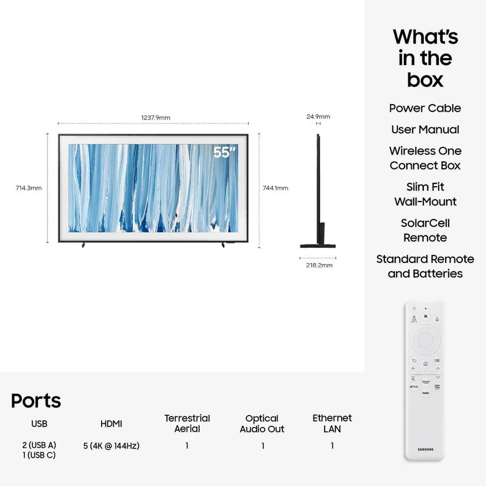 Samsung QE55LS03HWUXXU 55 Inch The Frame Pro LS03HW Neo QLED 4K UHD HDR Vision AI Smart TV with Art Mode & Wall Mount 2026