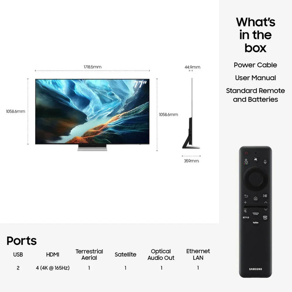 Samsung QE77S90HATXXU 77 Inch S90H 4K OLED Ultra HD HDR AI Smart TV 2026