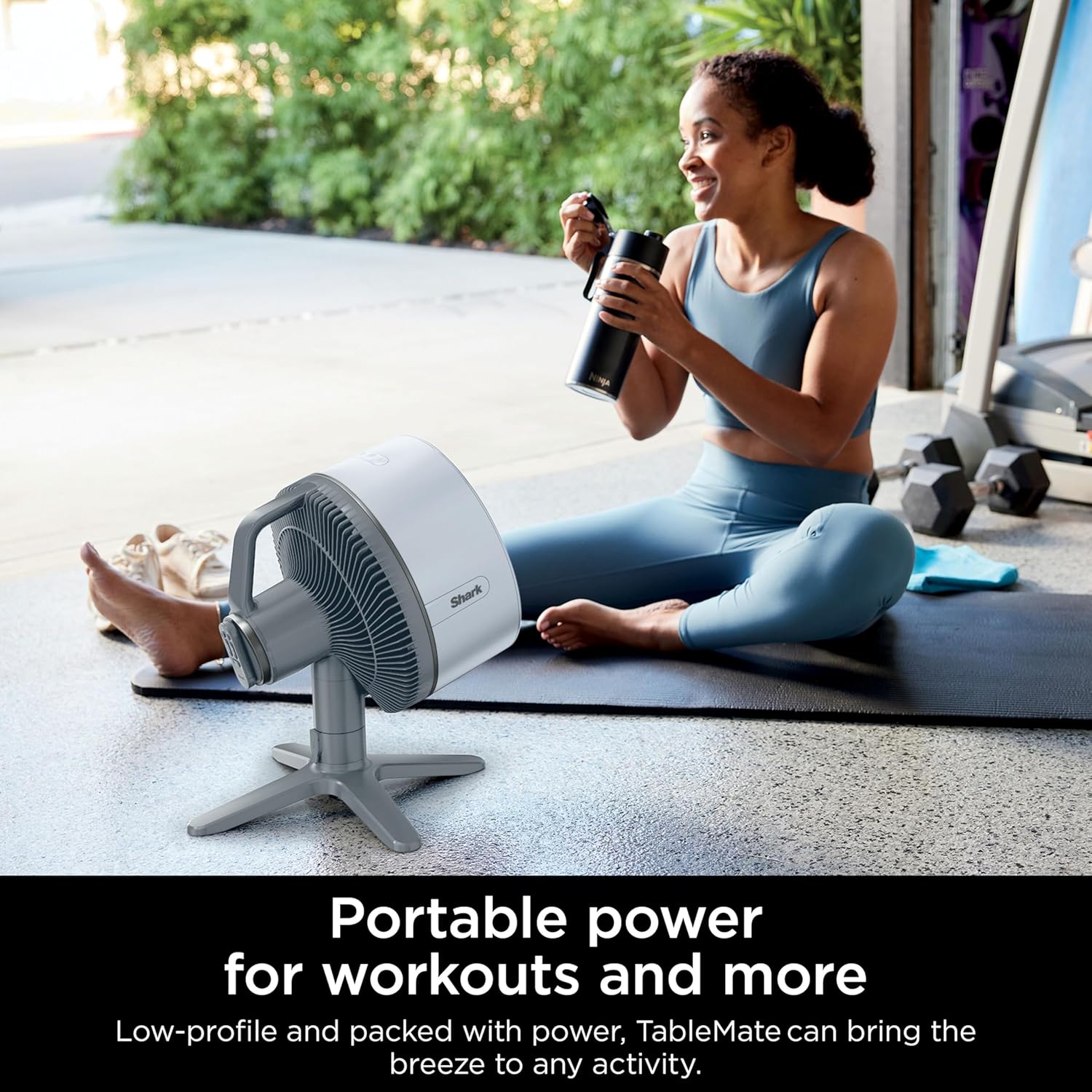 Shark FA150UK FlexBreeze TableMate Indoor to Outdoor High Velocity Tabletop Fan - Winter Fog