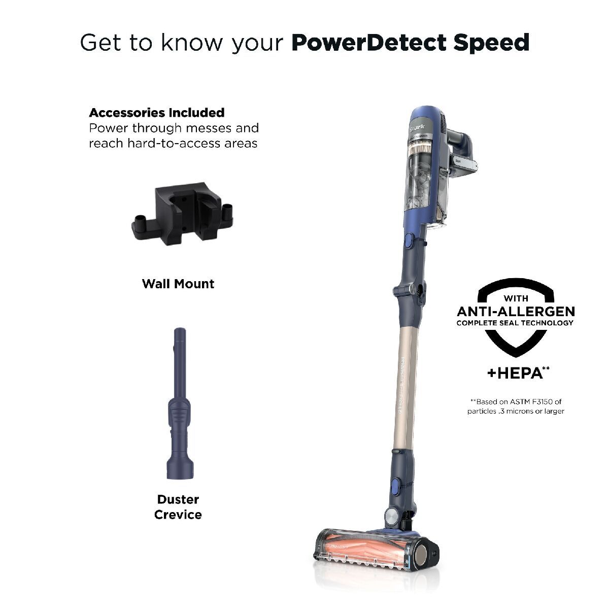 Shark IA1241UK Phoenix Power Detect Light Cordless Vaccum up to 60 Minutes Run Time Ultramarine