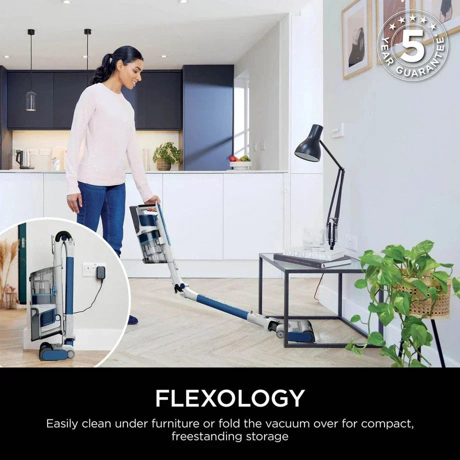 Shark IZ380UK PowerPro Cordless Stick Vacuum Cleaner with Anti Hair Wrap and Floor Detect - Up To 50 Minutes Run Time Navy Metallic