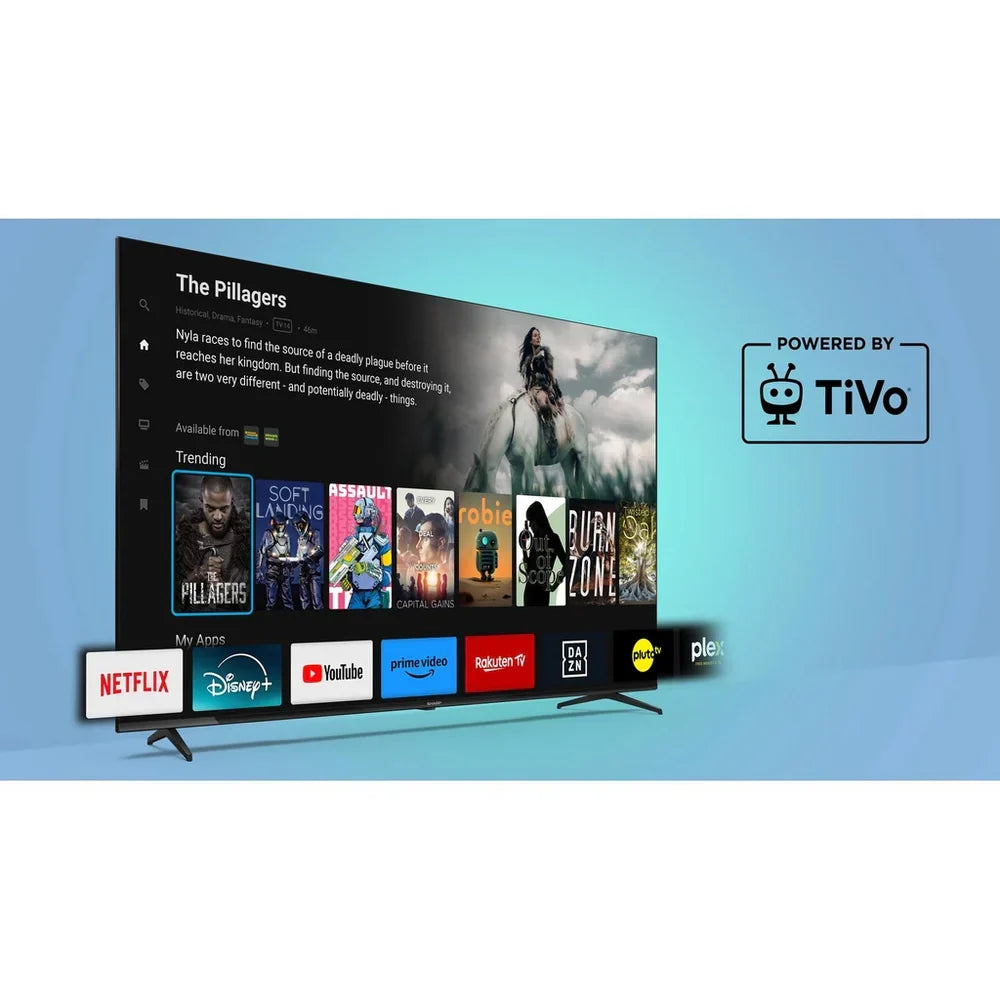 Sharp 1T-C32HE2245KW 32 Inch HD Ready HDR TiVo Smart LED TV Frameless with Freely - White