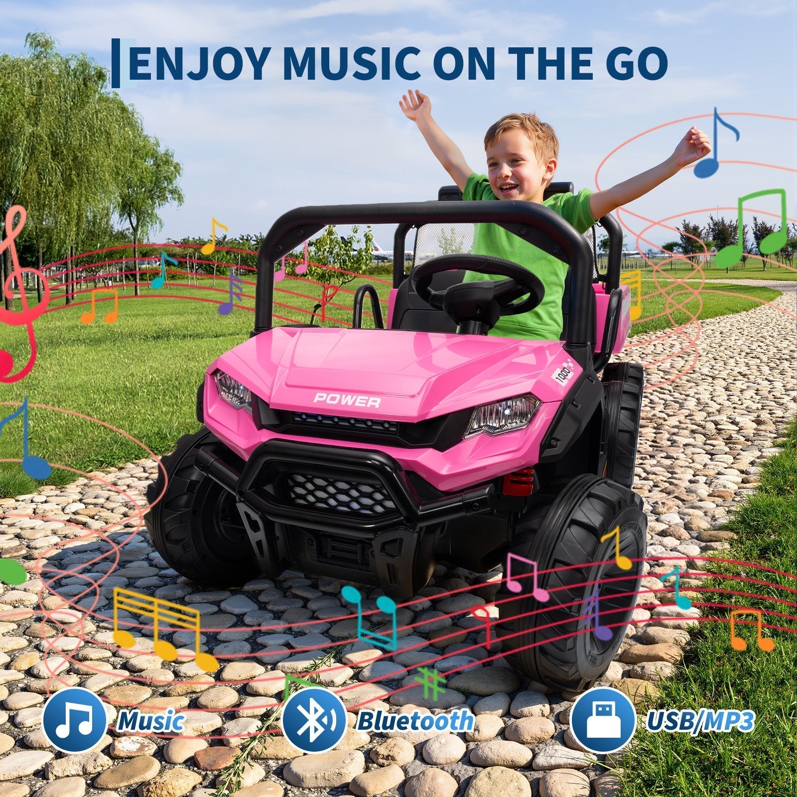 Garvee 24V 4WD Electric Ride on Dump Truck for Kids, 2 Seater with Remote Control, Dump Bed, 3 Speed Modes, Music Player, All-Terrain Off-Road Vehicle Toy for Boys & Girls