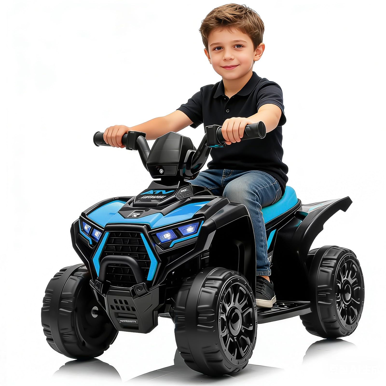 Garvee 6V Battery Powered Kids ATV Car with Lights, Music, 3.5mph Speed, Durable All-Terrain Tires, Safe Ride for Toddlers Ages 3-6, Outdoor Fun