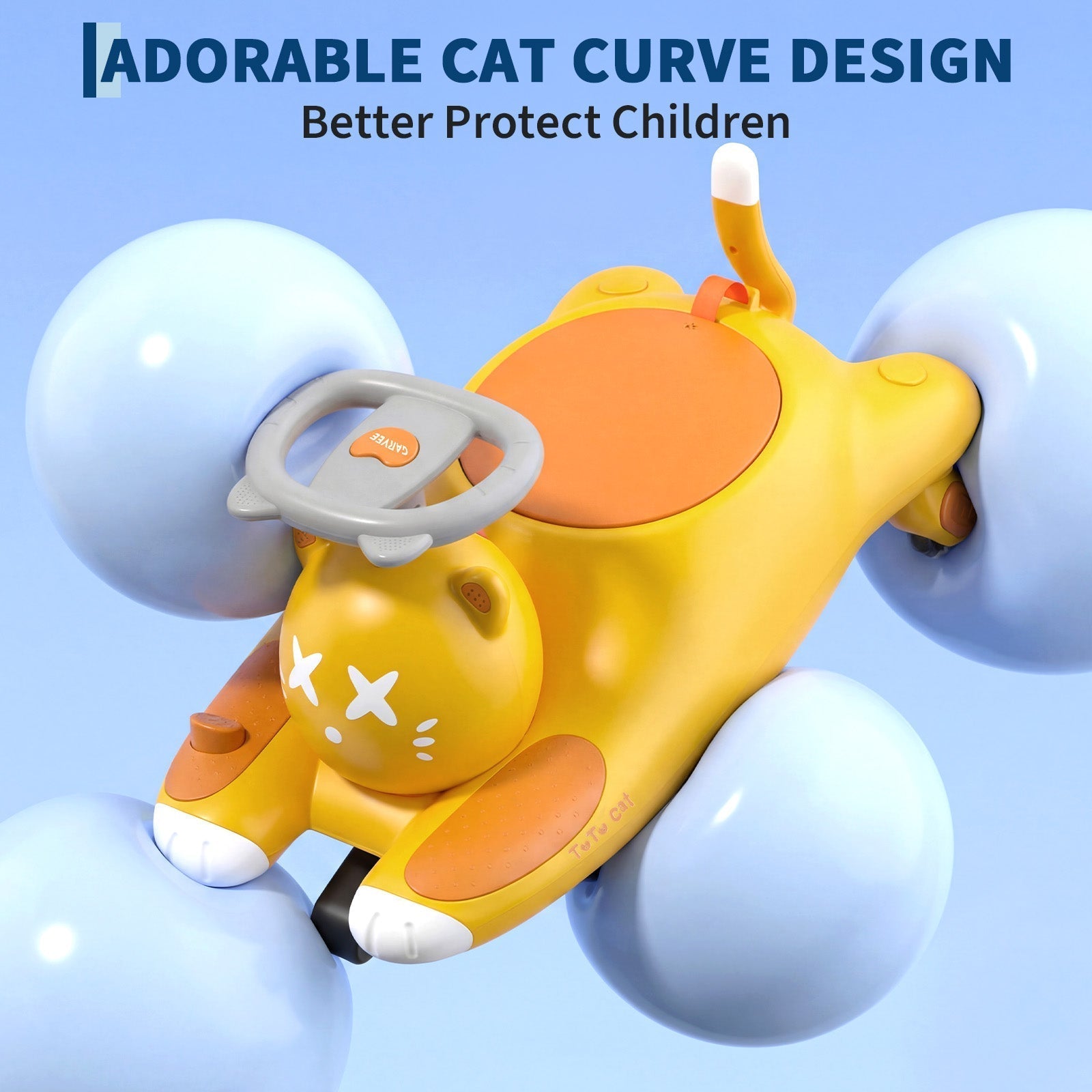 Garvee Cartoon Cat 12V Kids Electric Wiggle Ride-On Car – Battery Powered, Pedal Operated, Smooth & Safe – Indoor/Outdoor Toy – Brown - US Standard