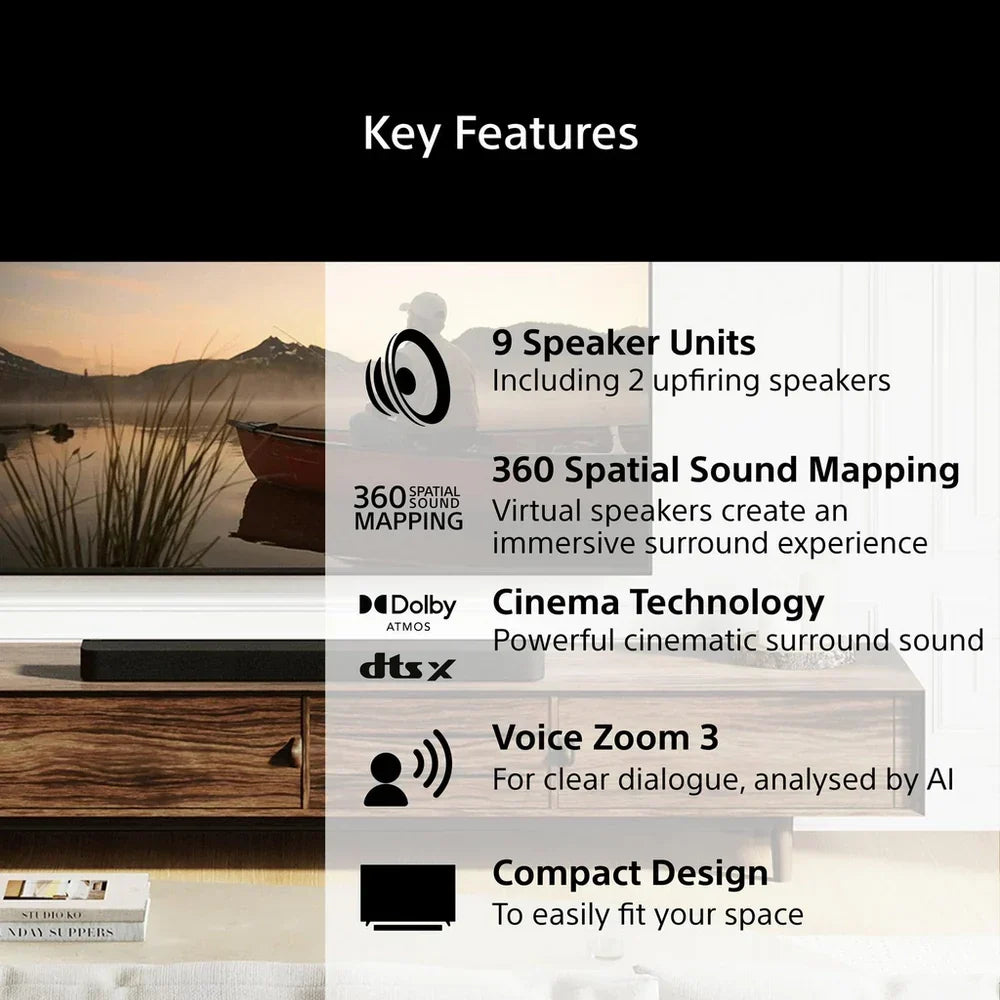 Sony HTA7100 BRAVIA Theatre Bar 7 Dolby Atmos Soundbar 5.0.2ch 360 Spatial Sound Mapping 2026