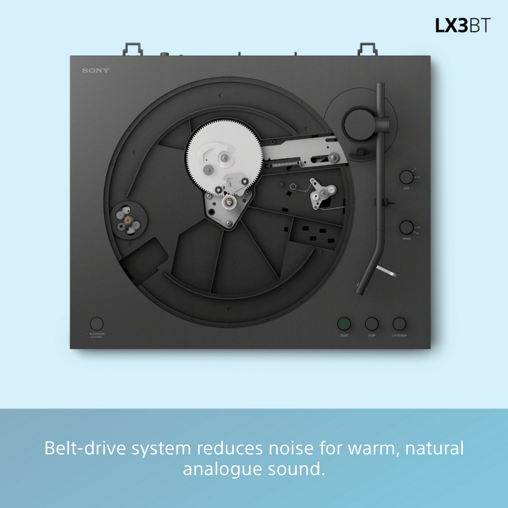 Sony PS-LX3BT Wireless Bluetooth Turntable with Audio Technica ATHM50xBT2 Wireless Over-Ear Headphones