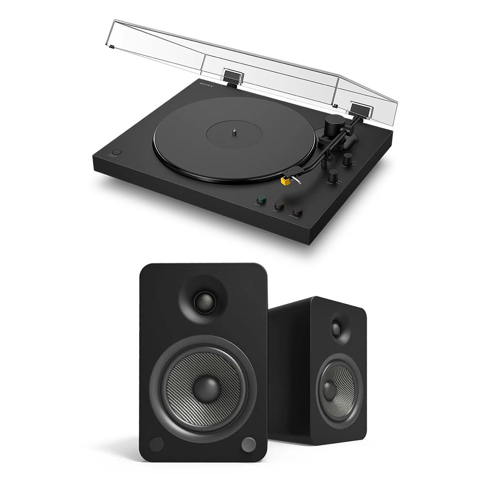 Sony PSLX5BT Fully Automatic Bluetooth Turntable With Kanto YU6 Powerd Bluetooth Speakers Pair Hi-Fi Package