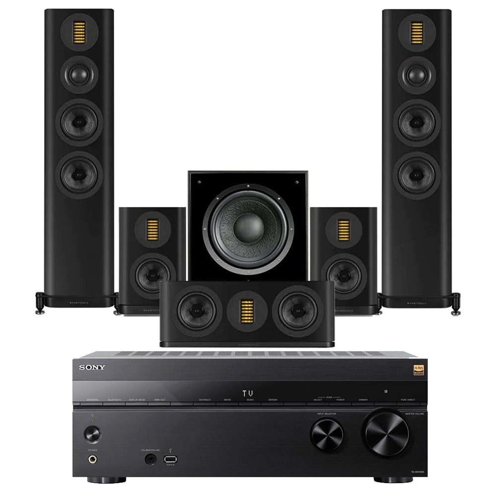 Sony TA-AN1000 8K 7.2 Ch Dolby Atmos AV Amplifier with Wharfedale EVO 5.3 HCP 5.1 Speaker Package - Black