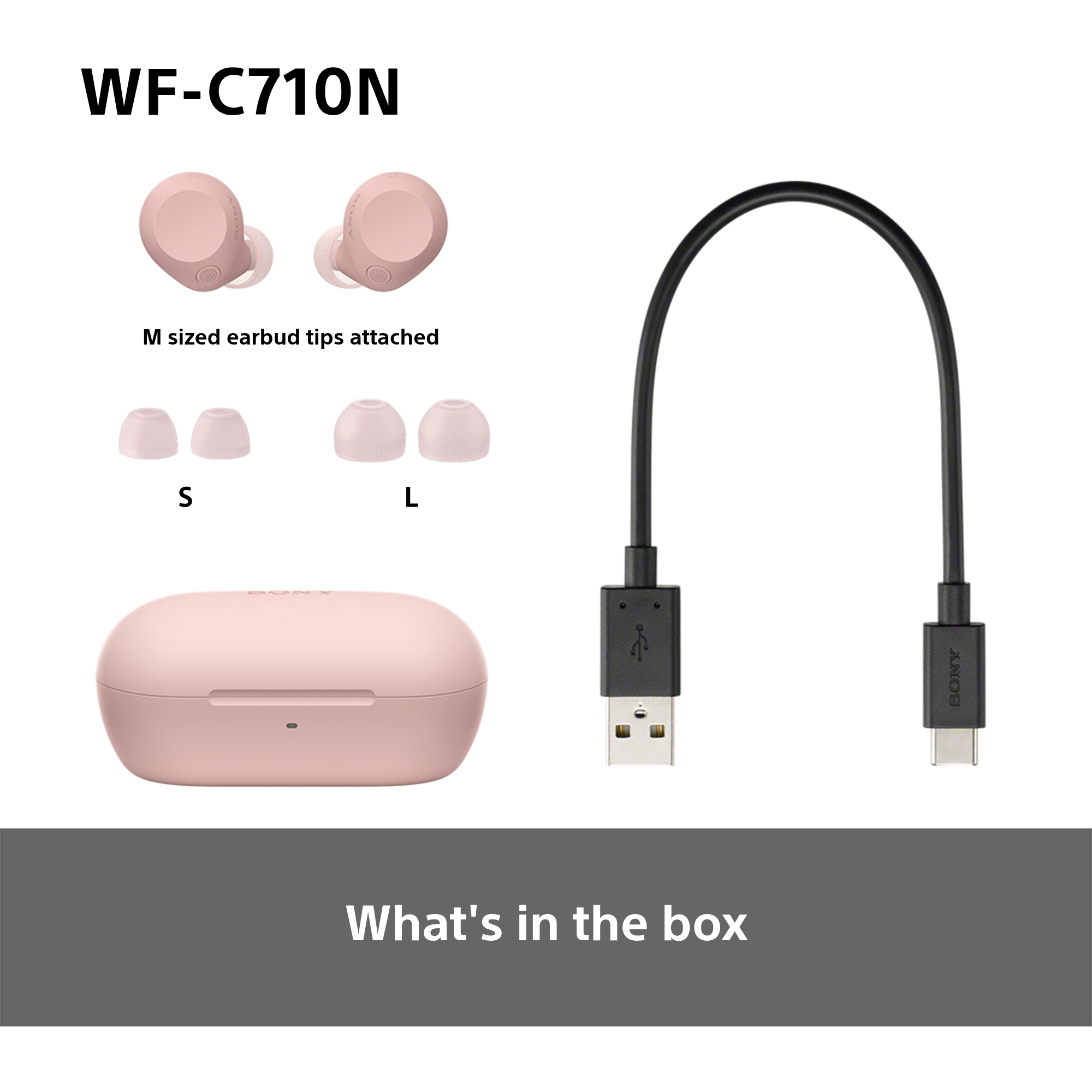 Sony WFC-710NP Wireless Noise Cancelling Bluetooth Earbuds Pink