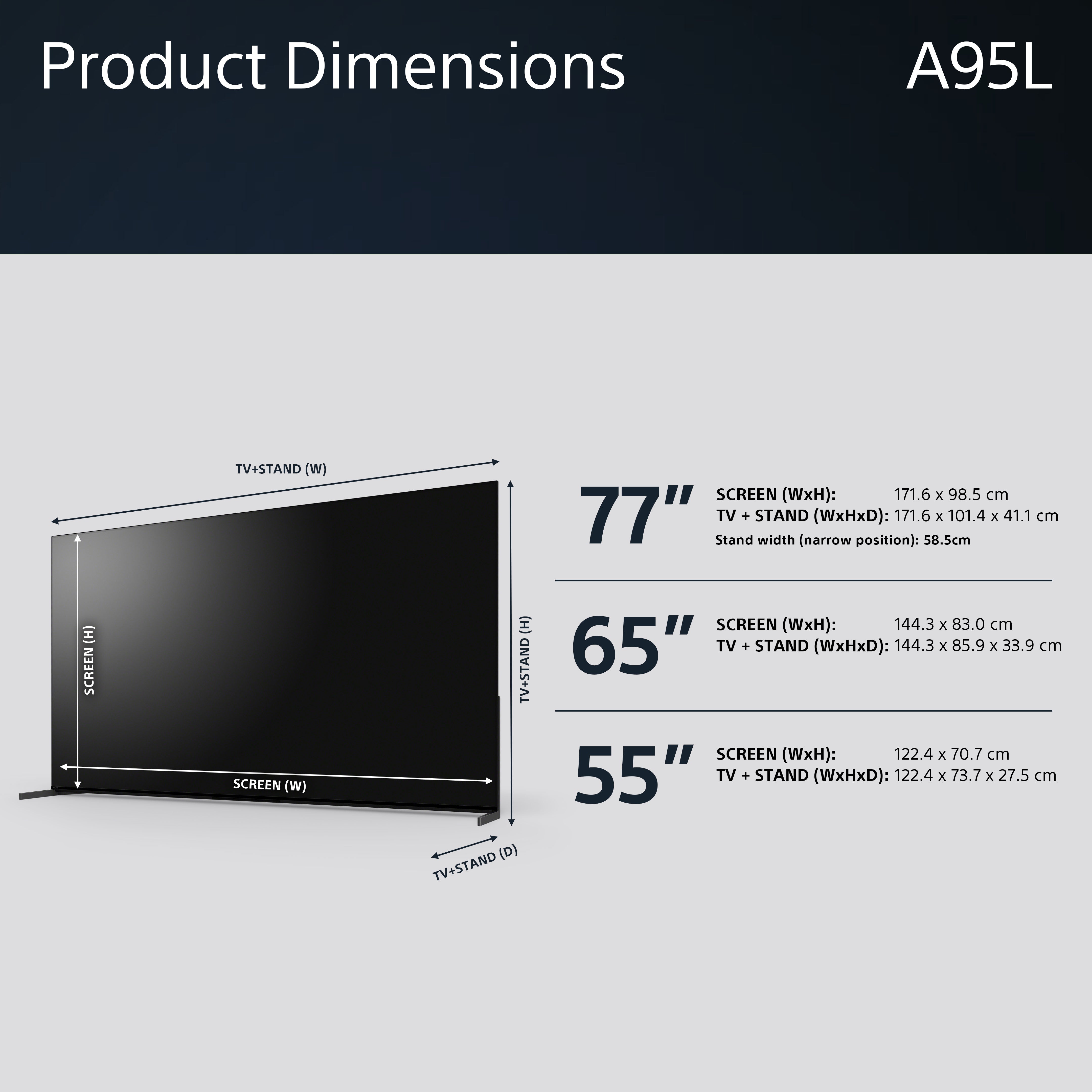 Sony XR77A95LPU 77 Inch A95L 4K UHD HDR Google Smart Bravia TV