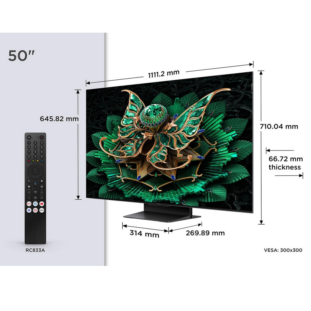 TCL 50C7K-UK 50 Inch Premium 4K QD-Mini LED UHD HDR Smart Google TV