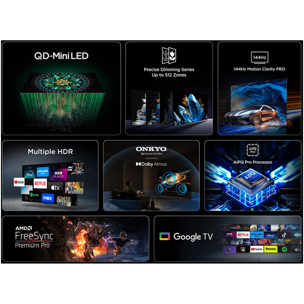 TCL 50Q6C-UK 50 Inch Q6C 4K Ultra HD HDR QD-Mini LED Smart Google TV