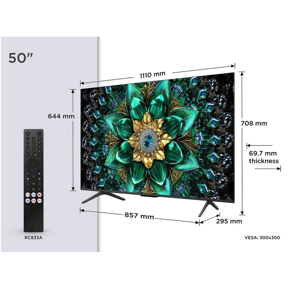 TCL 50Q6C-UK 50 Inch Q6C 4K Ultra HD HDR QD-Mini LED Smart Google TV