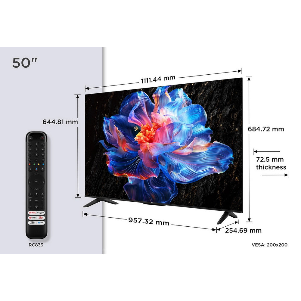 TCL 50V6C-UK 50 Inch V6C 4K Ultra HD HDR Direct LED Smart Google TV