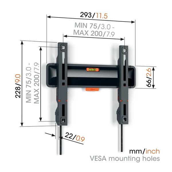 Vogels Comfort TVM 3205 Fixed TV Wall Mount for TVs from 19 to 50 inches