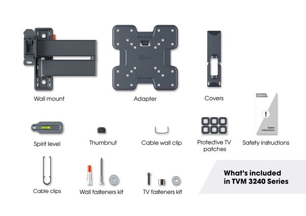 Vogels Comfort TVM 3245 Full-Motion TV Wall Mount for TVs from 19 to 43 inches black