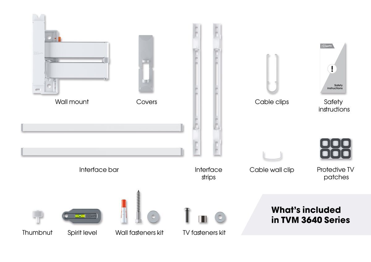 Vogels Comfort TVM 3645 Full-Motion TV Wall Mount for TVs from 40 to 77 inches White