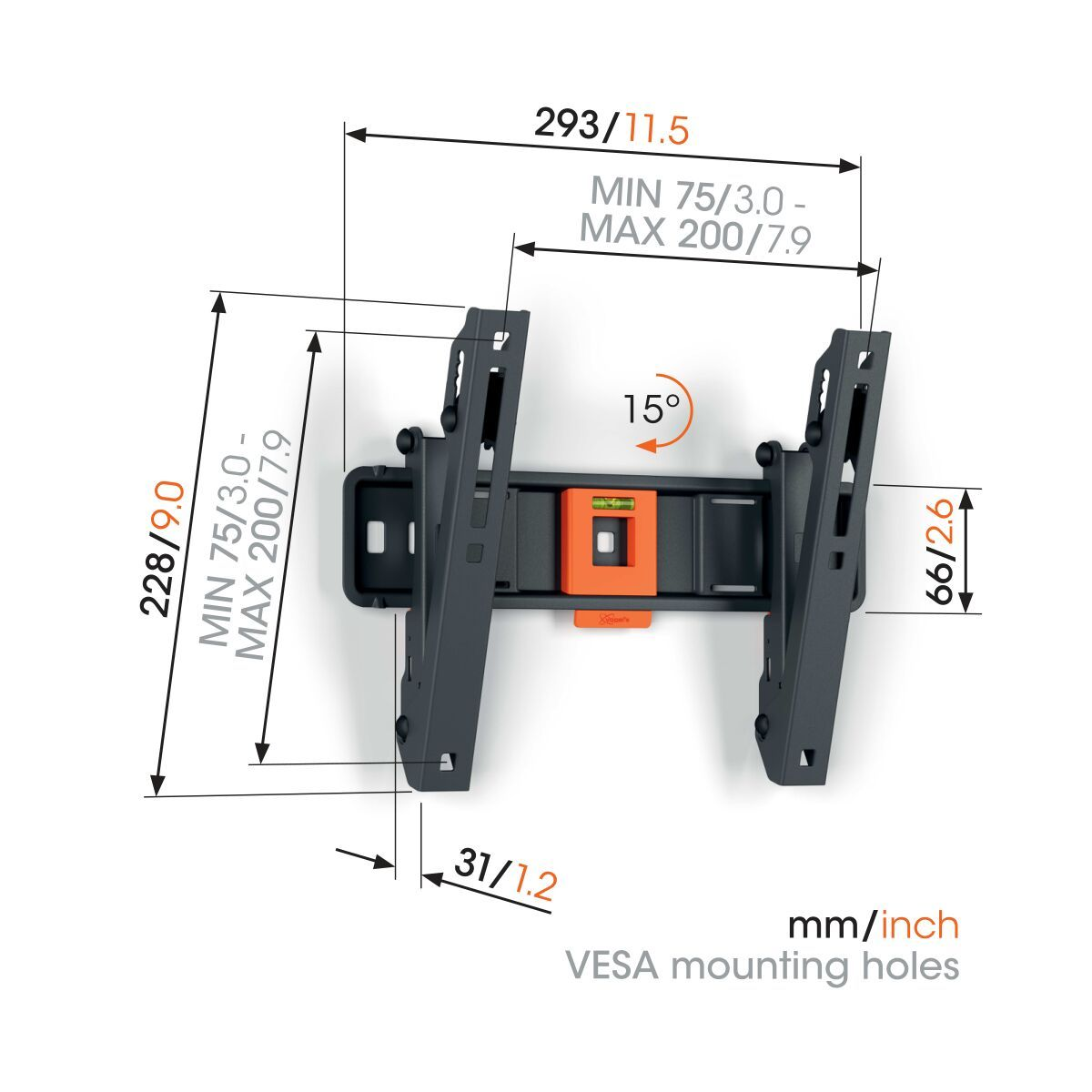 Vogels Quick TVM 1215 Tilting TV Wall Mount for TVs from 19 to 43 inches