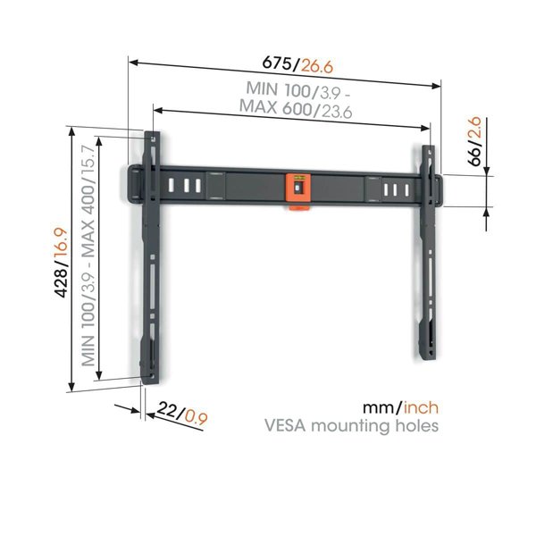 Vogels Quick TVM 1605 Fixed TV Wall Mount for TVs from 40 to 100 inches