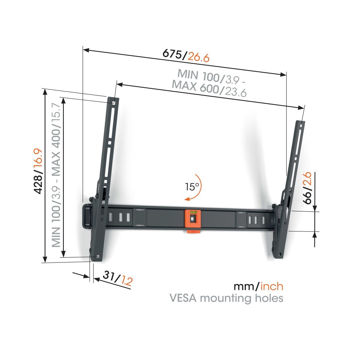 Vogels Quick TVM 1615 Tilting TV Wall Mount for TVs from 40 to 77 inches